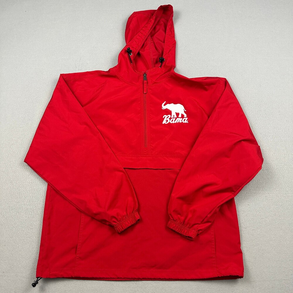 Alabama Crimson Tide Jacket Men XL Red Anorak Windbreaker Pullover NCAA Bama *